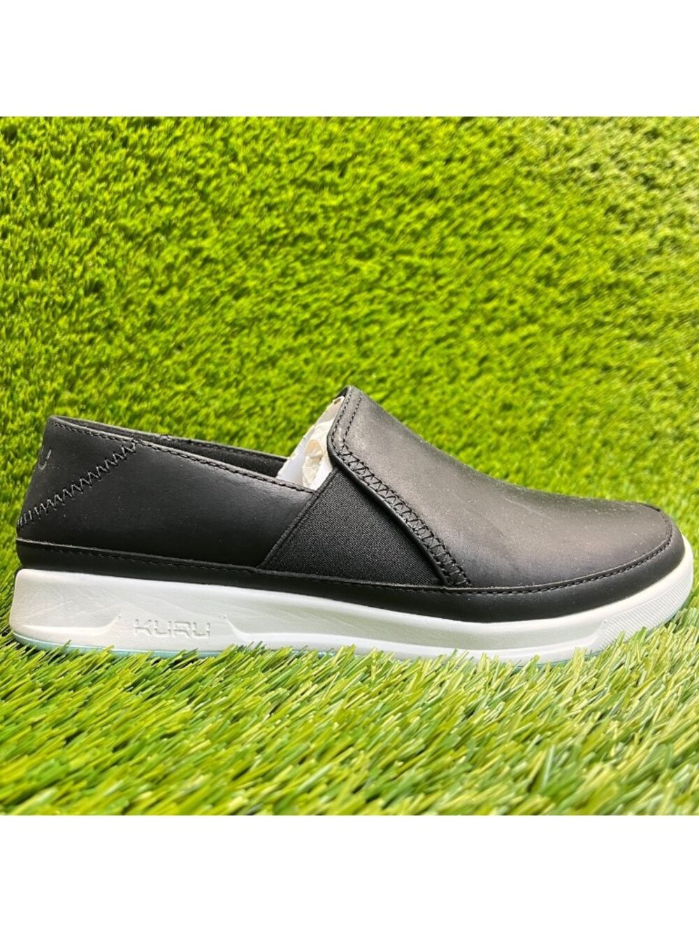 Kuru Roam Atla Womens Size 6.5 Black White Casual Walking Slip On Shoes Sneakers